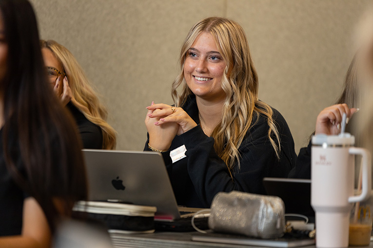 instructor smiling at student