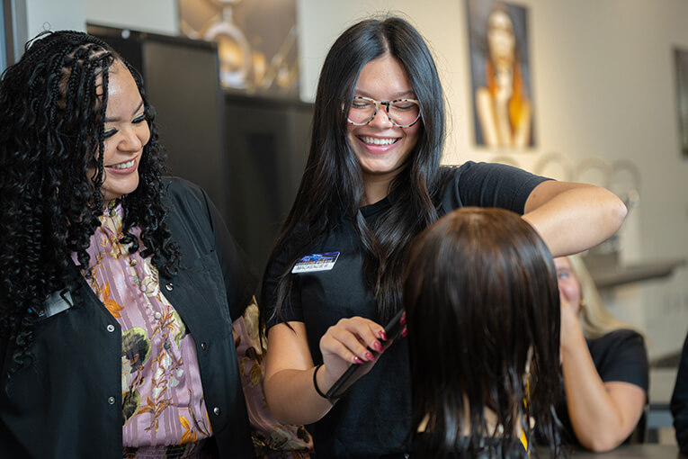 instructor smiling at student